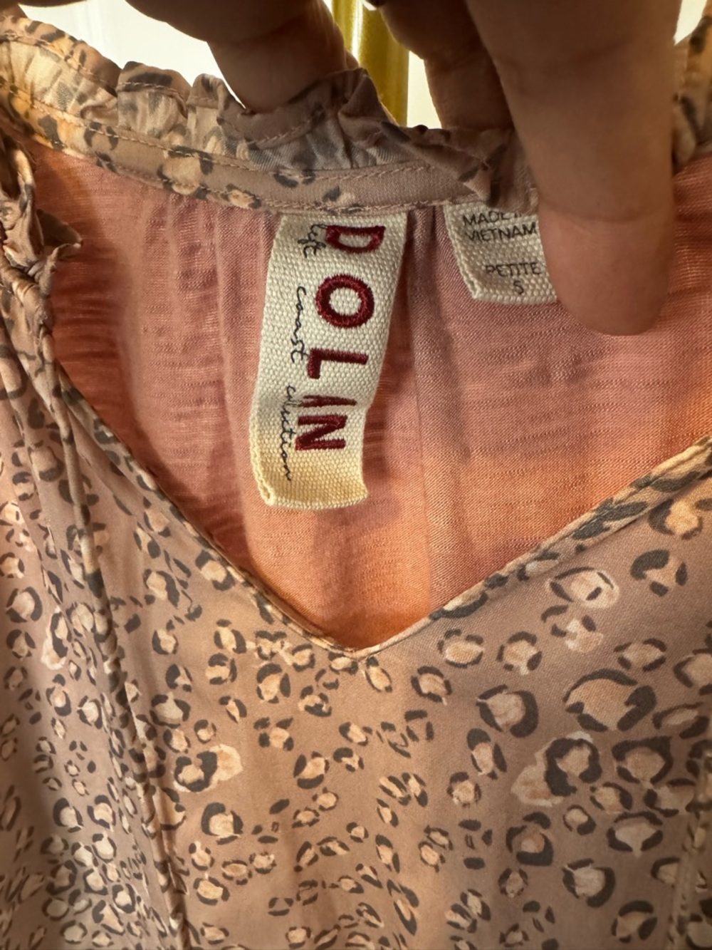Anthropologie Dolan Mauve Leopard Print Long-Sleeve Blouse - Picture 2 of 3